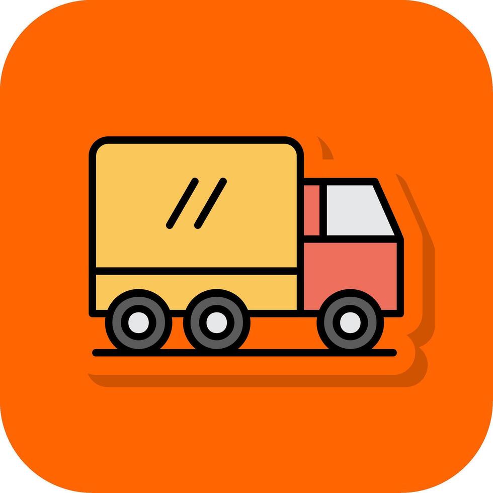 caminhão preenchidas laranja fundo ícone vetor