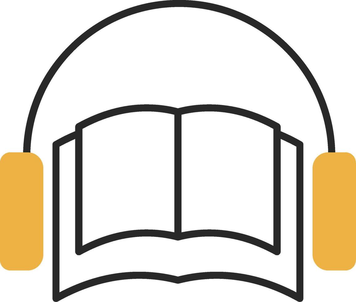 audio livro esfolado preenchidas ícone vetor