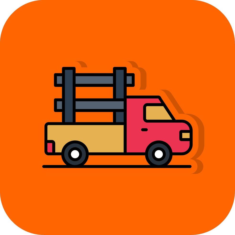 pegar caminhão preenchidas laranja fundo ícone vetor