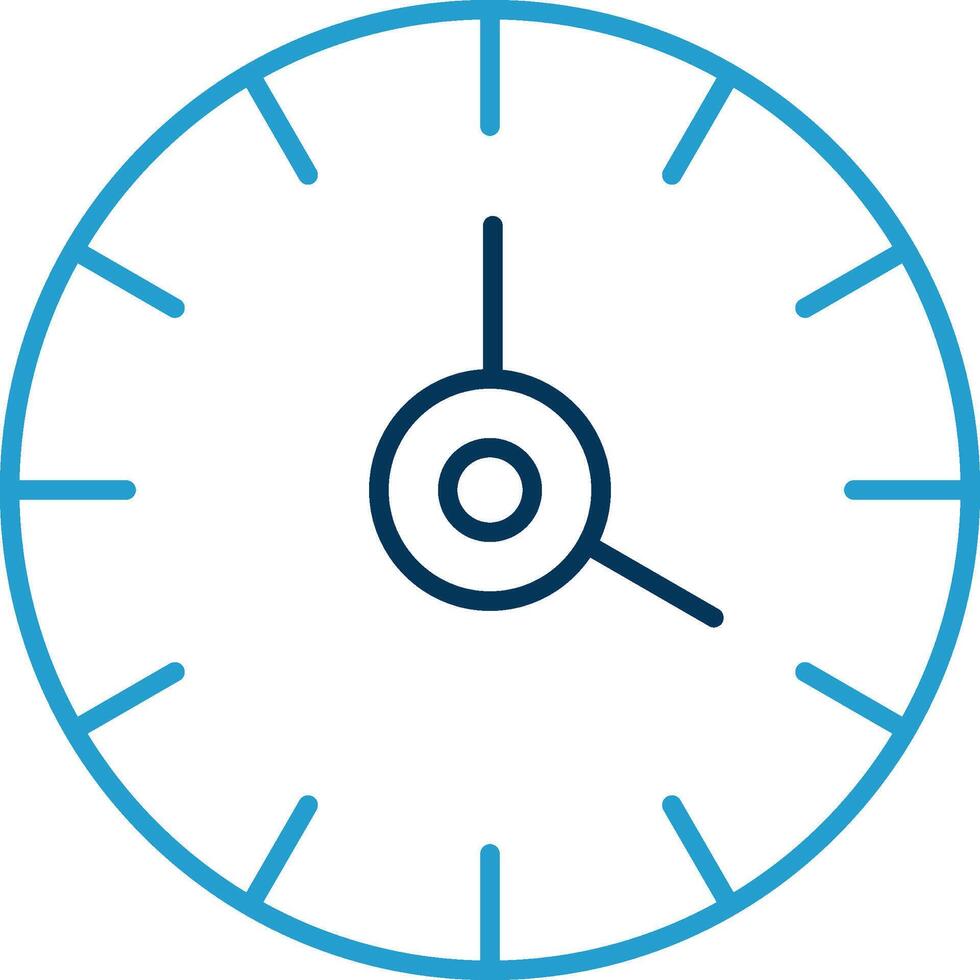 relógio linha azul dois cor ícone vetor