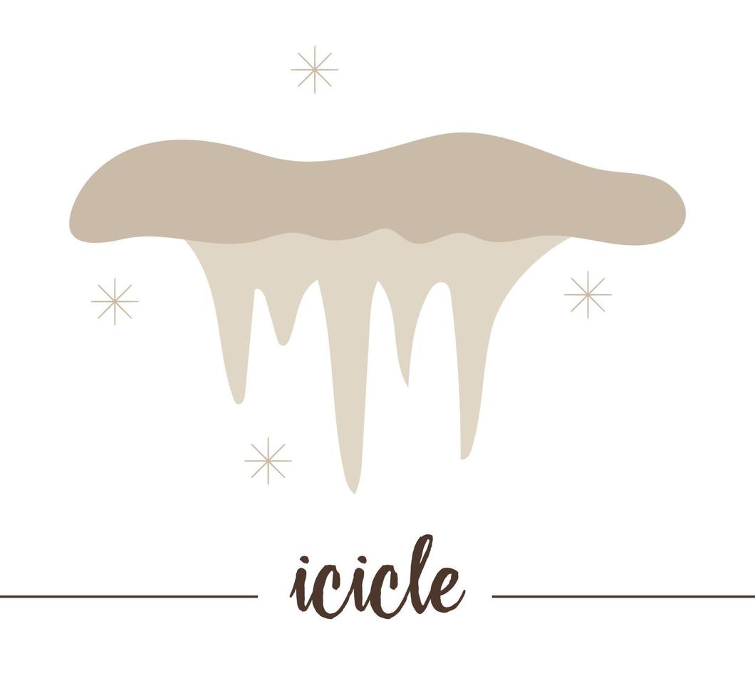 icicle de vetor com flocos de neve isolados no fundo branco. ilustração engraçada bonita do símbolo do ano novo. imagens de estilo plano de natal para decoração ou design.