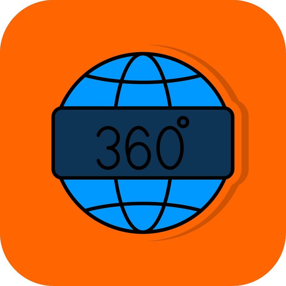 360 Visão preenchidas laranja fundo ícone vetor