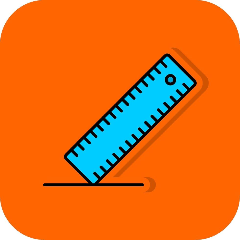 régua preenchidas laranja fundo ícone vetor