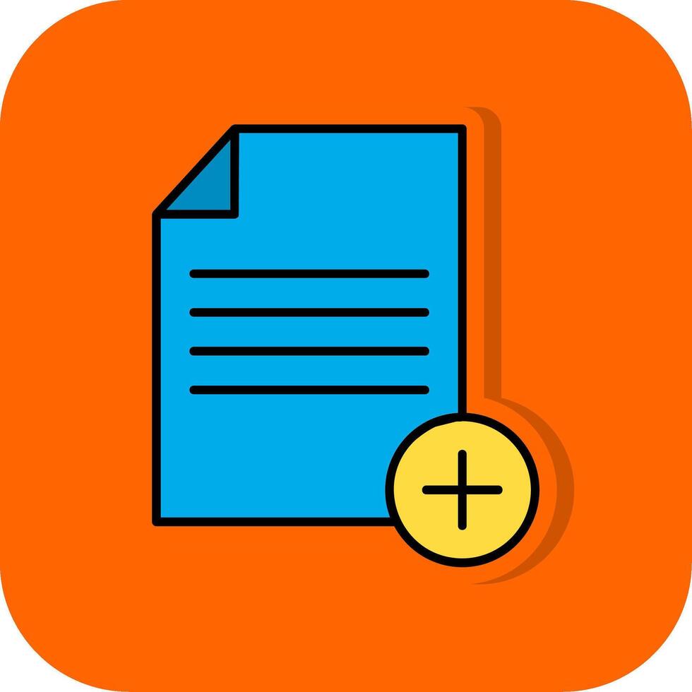 adicionar ficheiro preenchidas laranja fundo ícone vetor