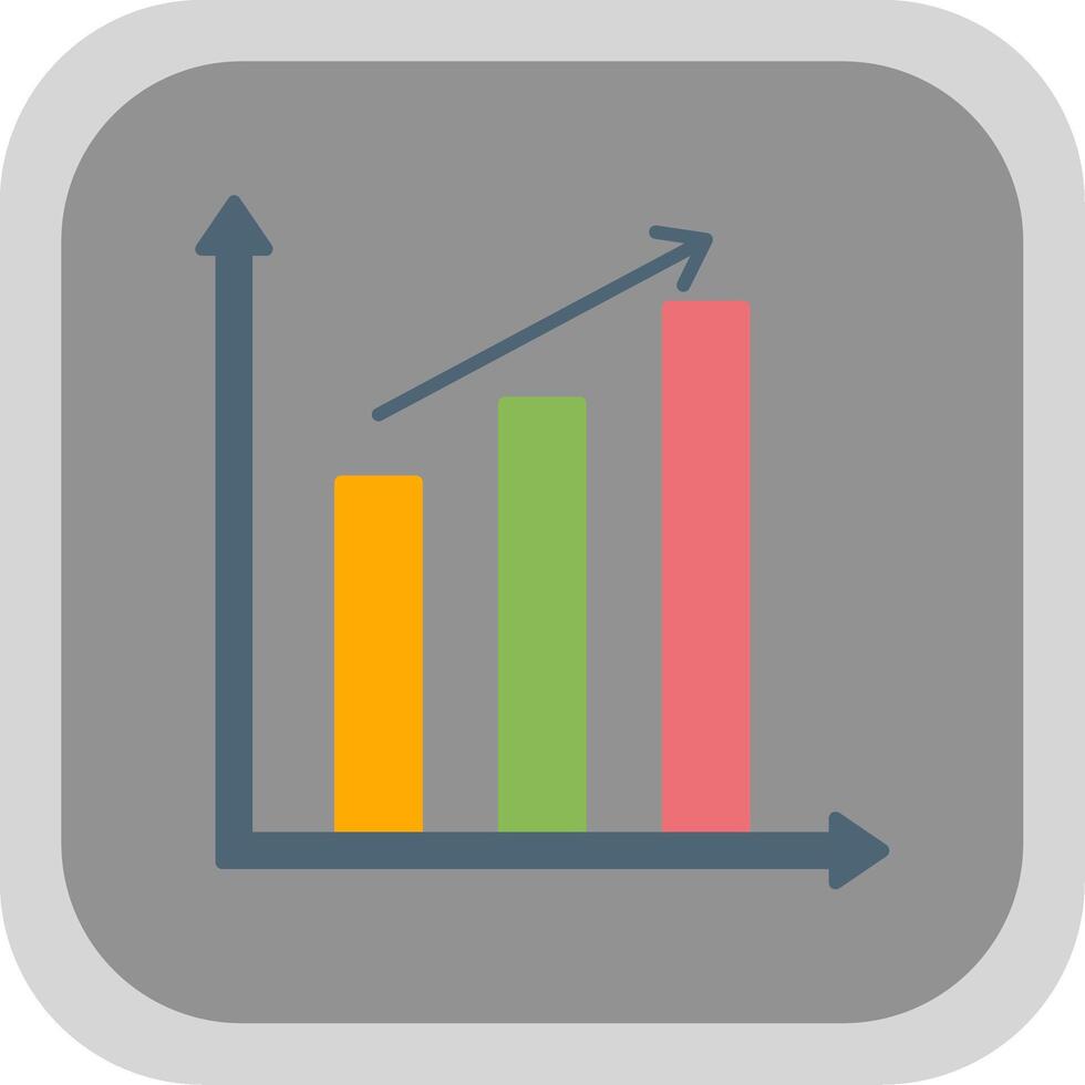 Barra gráfico plano volta canto ícone vetor