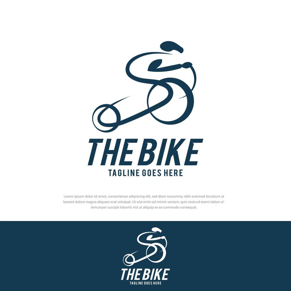 design de logotipo de bicicleta de corrida com estilo abstrato. esporte de bicicleta vetorial vetor