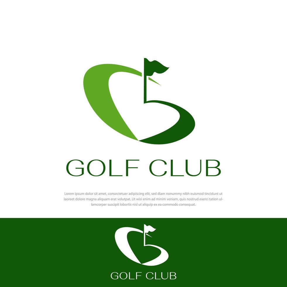 ícone do logotipo do clube de golfe, símbolo abstrato do golfe em forma de letra g vetor