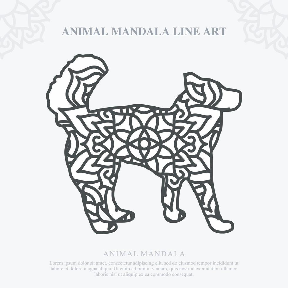 mandala animal. elementos decorativos vintage. padrão oriental, ilustração vetorial. vetor