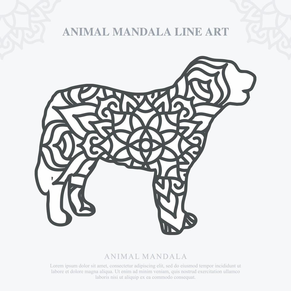 mandala animal. elementos decorativos vintage. padrão oriental, ilustração vetorial. vetor