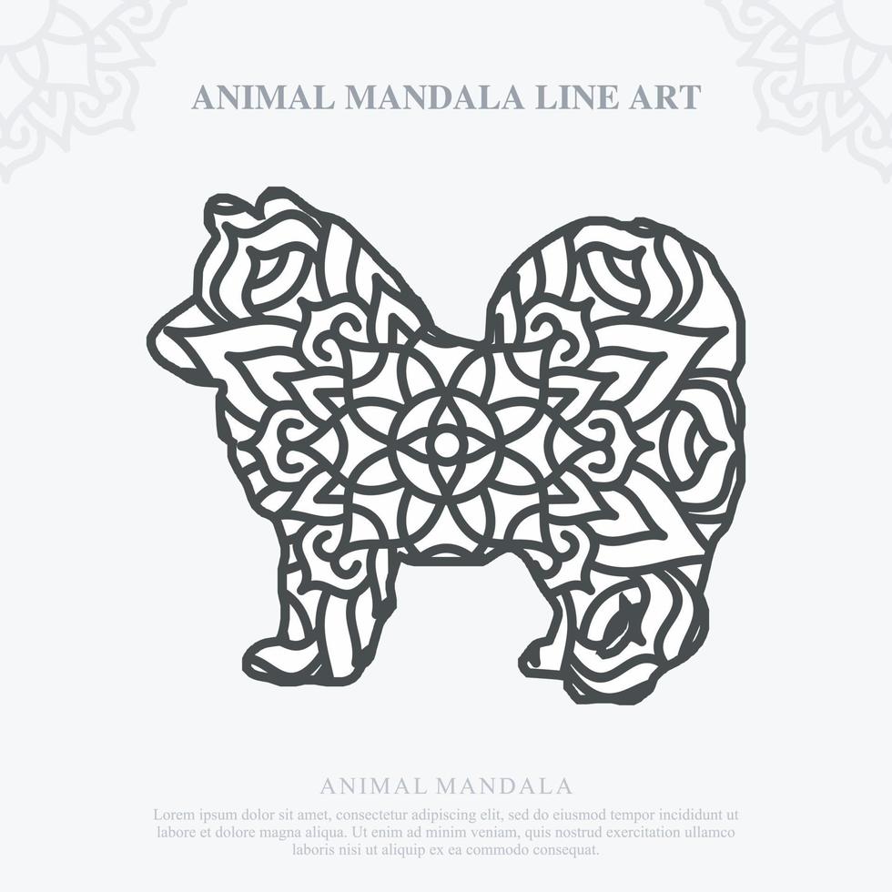 mandala animal. elementos decorativos vintage. padrão oriental, ilustração vetorial. vetor