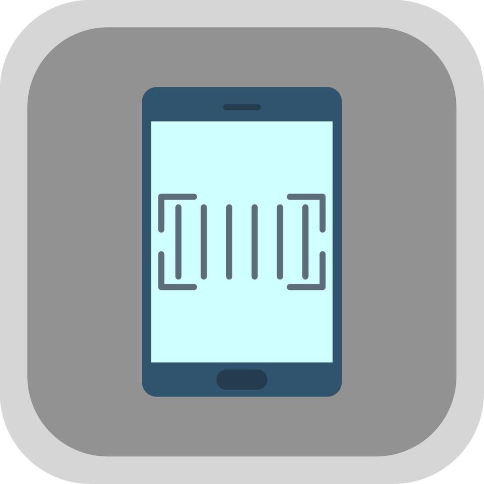 código de barras scanner plano volta canto ícone vetor