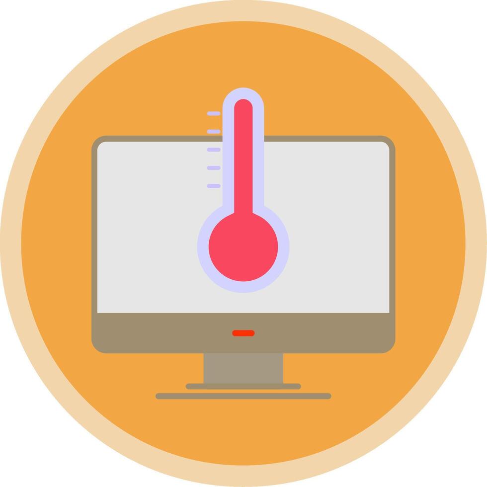 temperatura plano multi círculo ícone vetor