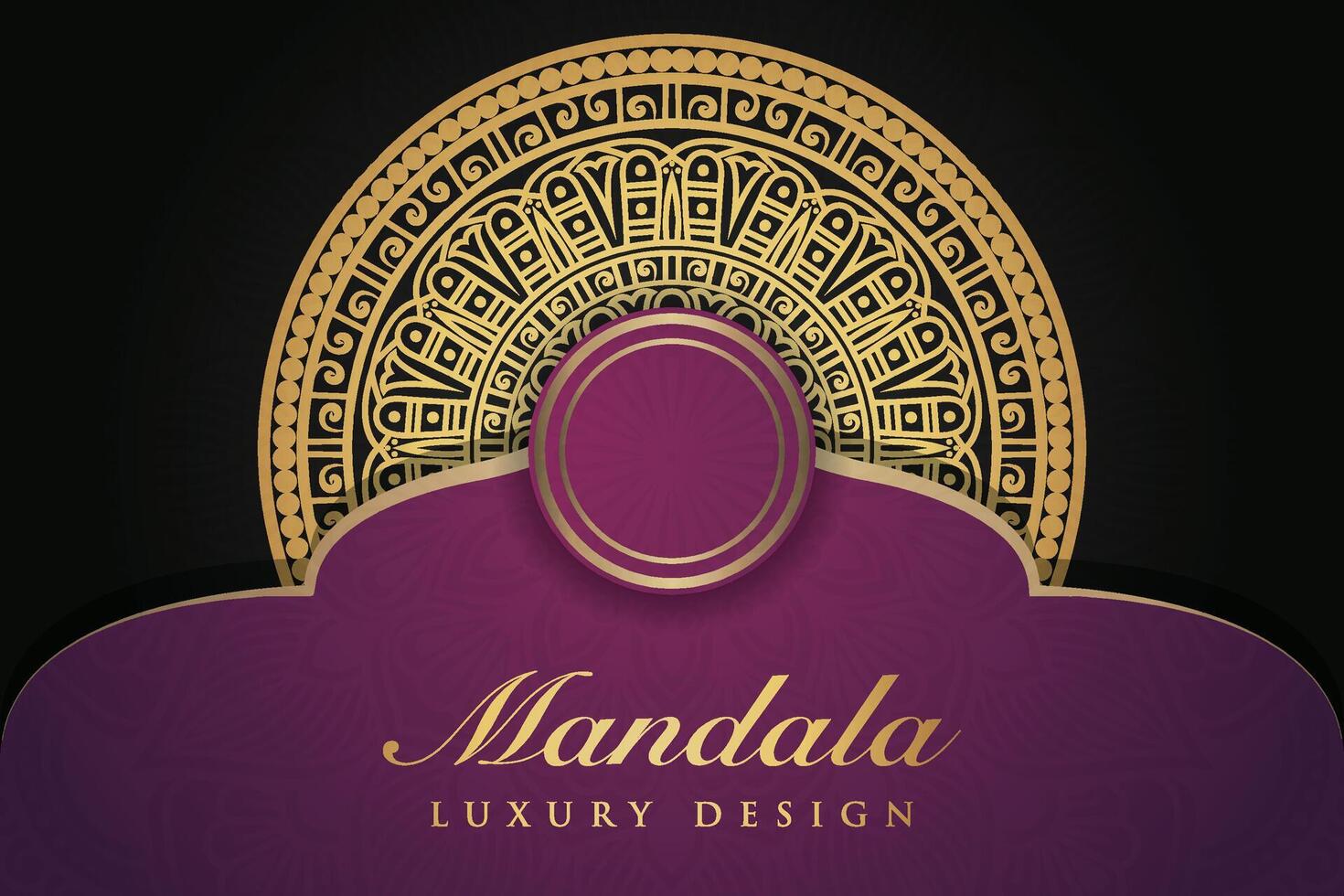 luxuoso mandala fundo e bandeira projeto, adequado para Projeto modelos para cumprimento cartões vetor