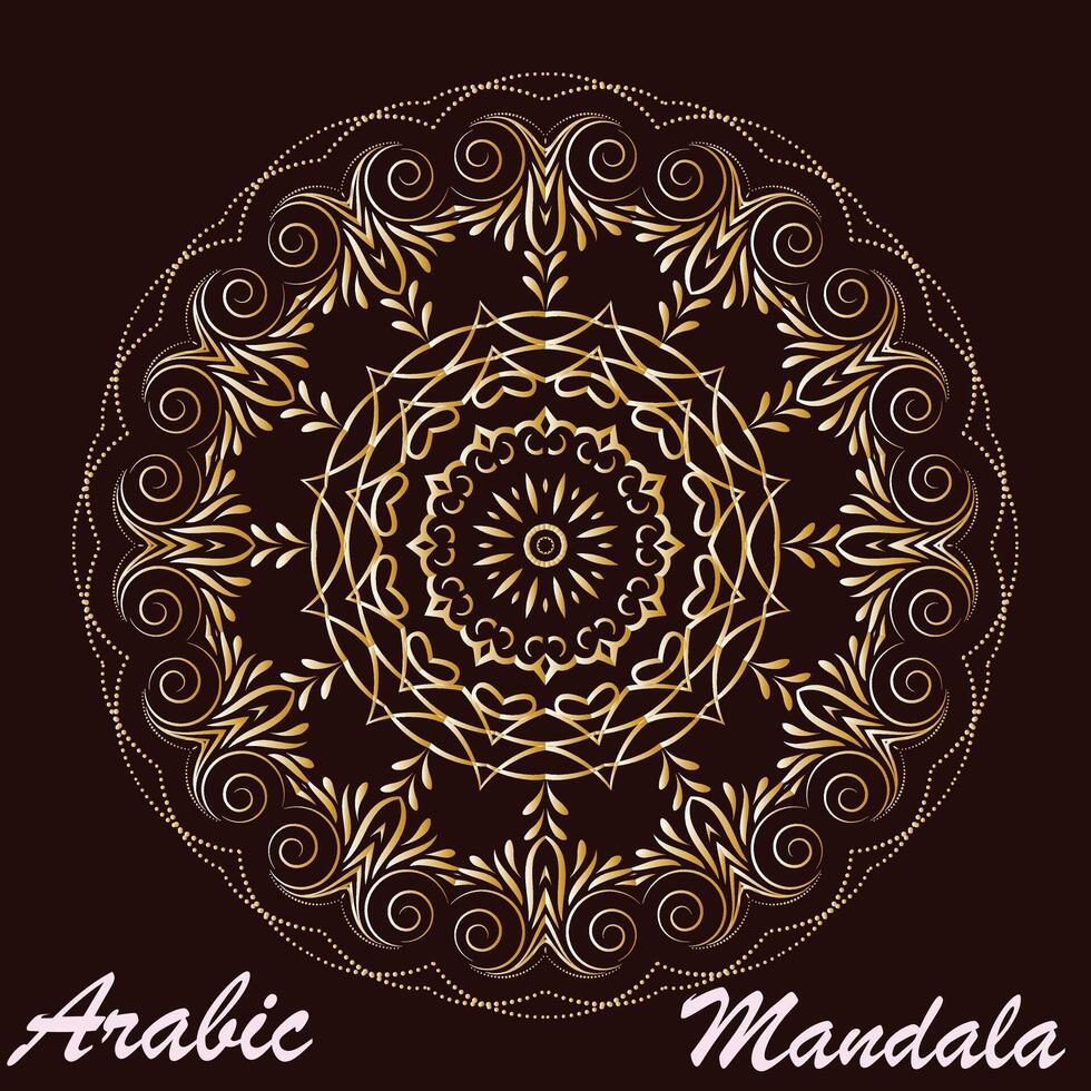 criativo dourado floral árabe mandala fundo modelo vetor