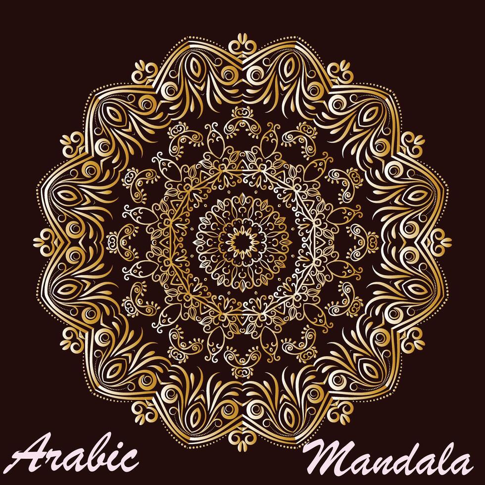 criativo dourado floral árabe mandala fundo modelo vetor