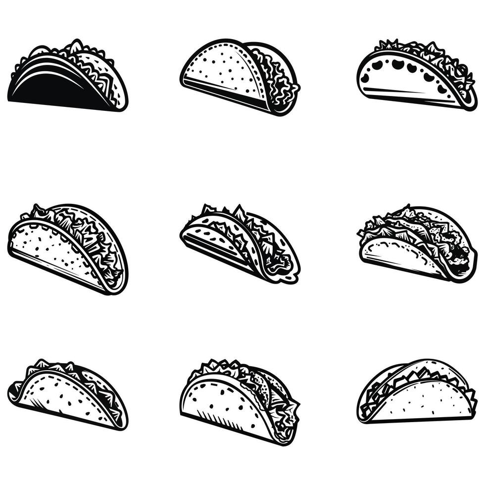 mexicano sabor festa vibrante taco desenhos para cada ocasião vetor