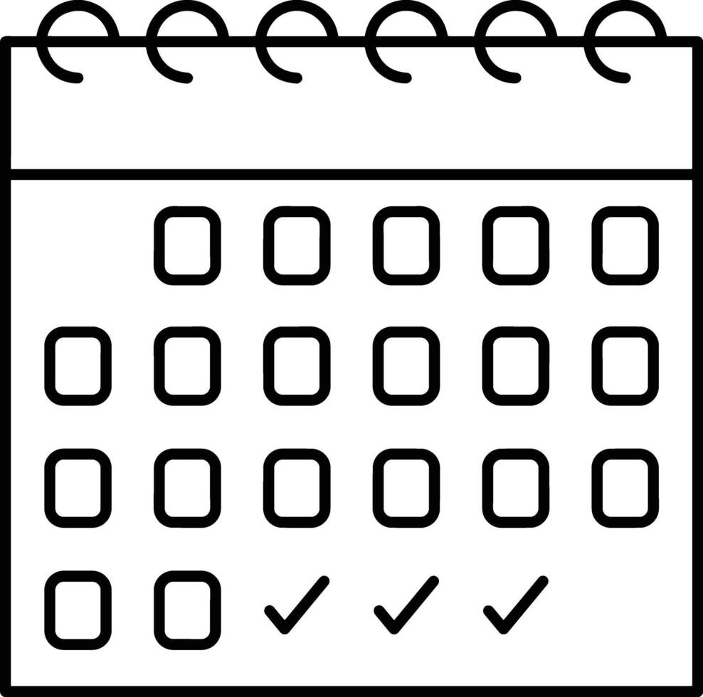 calendário ícone para cronograma lembrete símbolo imagem em a branco fundo vetor