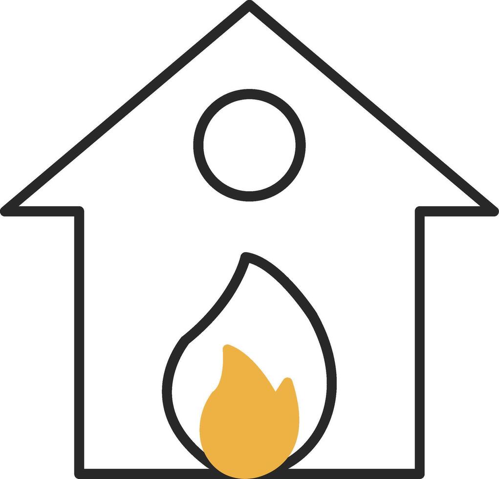 queimando casa esfolado preenchidas ícone vetor