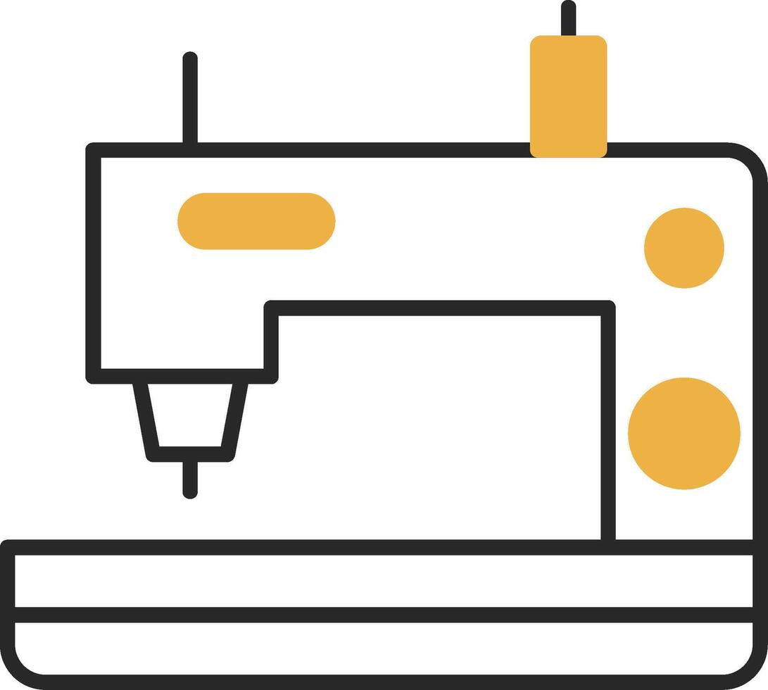 de costura máquina esfolado preenchidas ícone vetor
