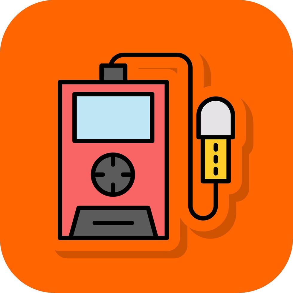 radiação detector preenchidas laranja fundo ícone vetor