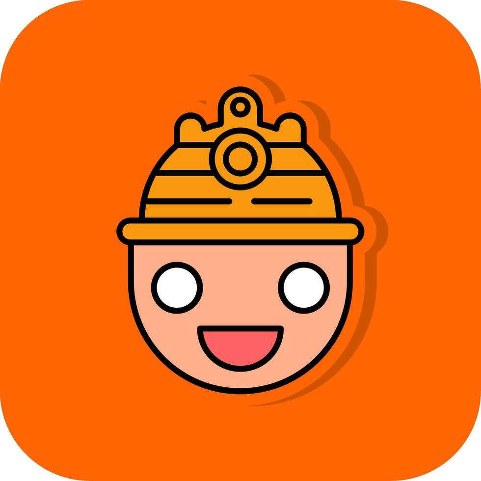 capacete preenchidas laranja fundo ícone vetor