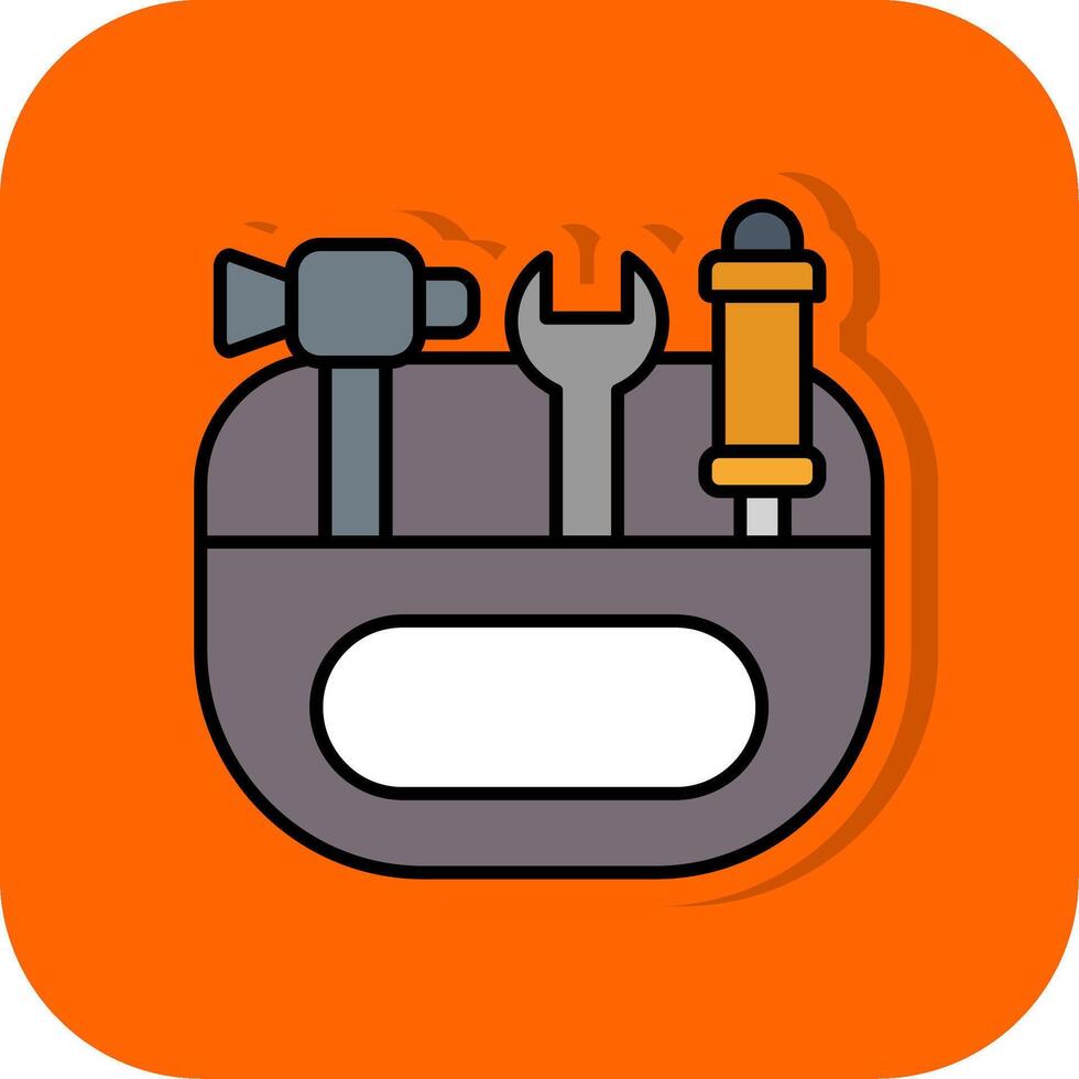 kit de ferramentas preenchidas laranja fundo ícone vetor