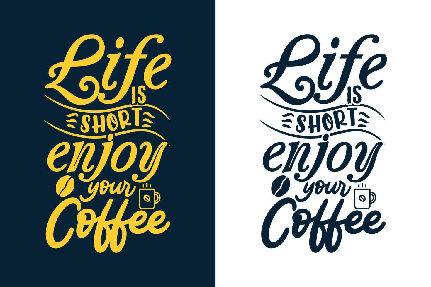 citações de design de camiseta de café vetor