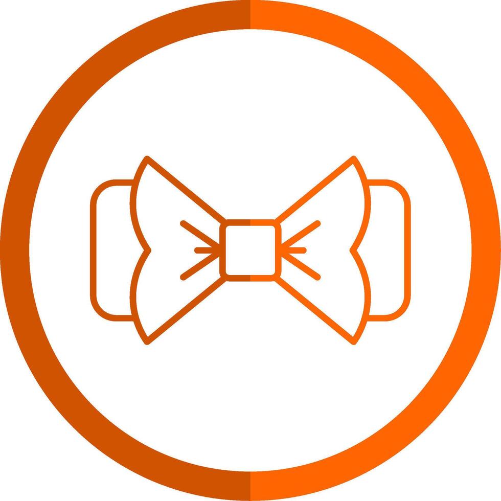 arco gravata linha laranja círculo ícone vetor