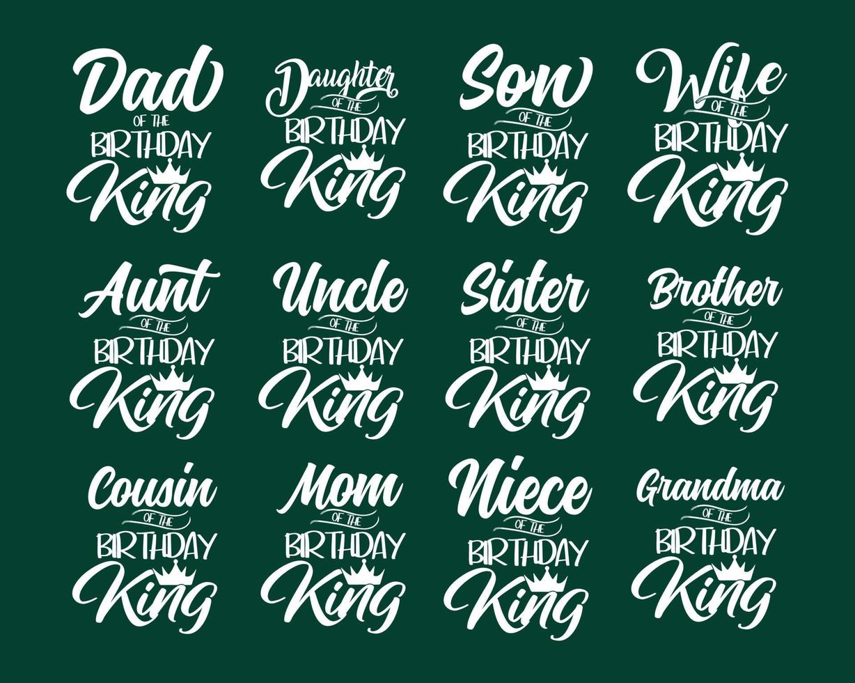 papai é o meu rei do aniversário, tipografia, letras, design, citações, pacote vetor