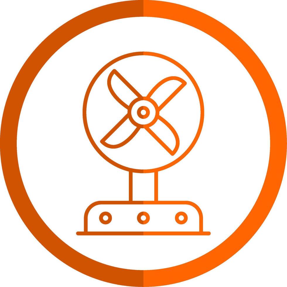 ventilador linha laranja círculo ícone vetor