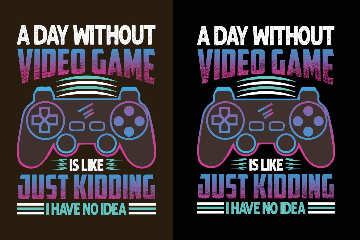 um dia sem videogame é como brincar, eu não tenho ideia do design colorido de camisetas para jogos com gráficos de joystick vetor
