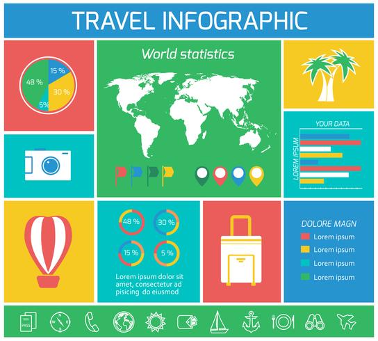 Elementos de infográficos de viagens de férias vetor