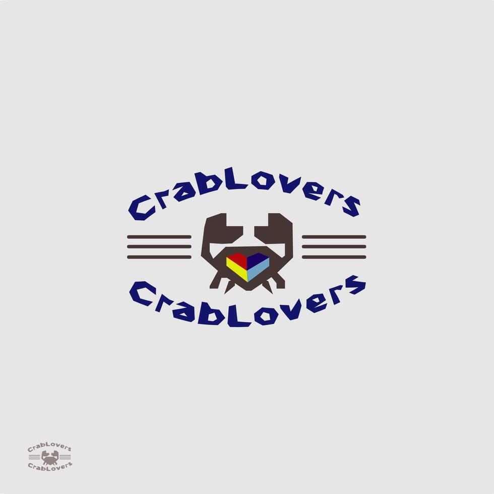 design de logotipo de caranguejo vetor