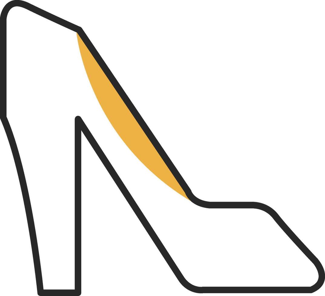 Alto calcanhares esfolado preenchidas ícone vetor