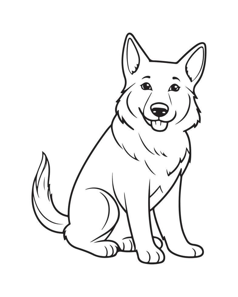 fofa cachorro coloração Páginas para crianças, cachorro ilustração, cachorro Preto e branco vetor