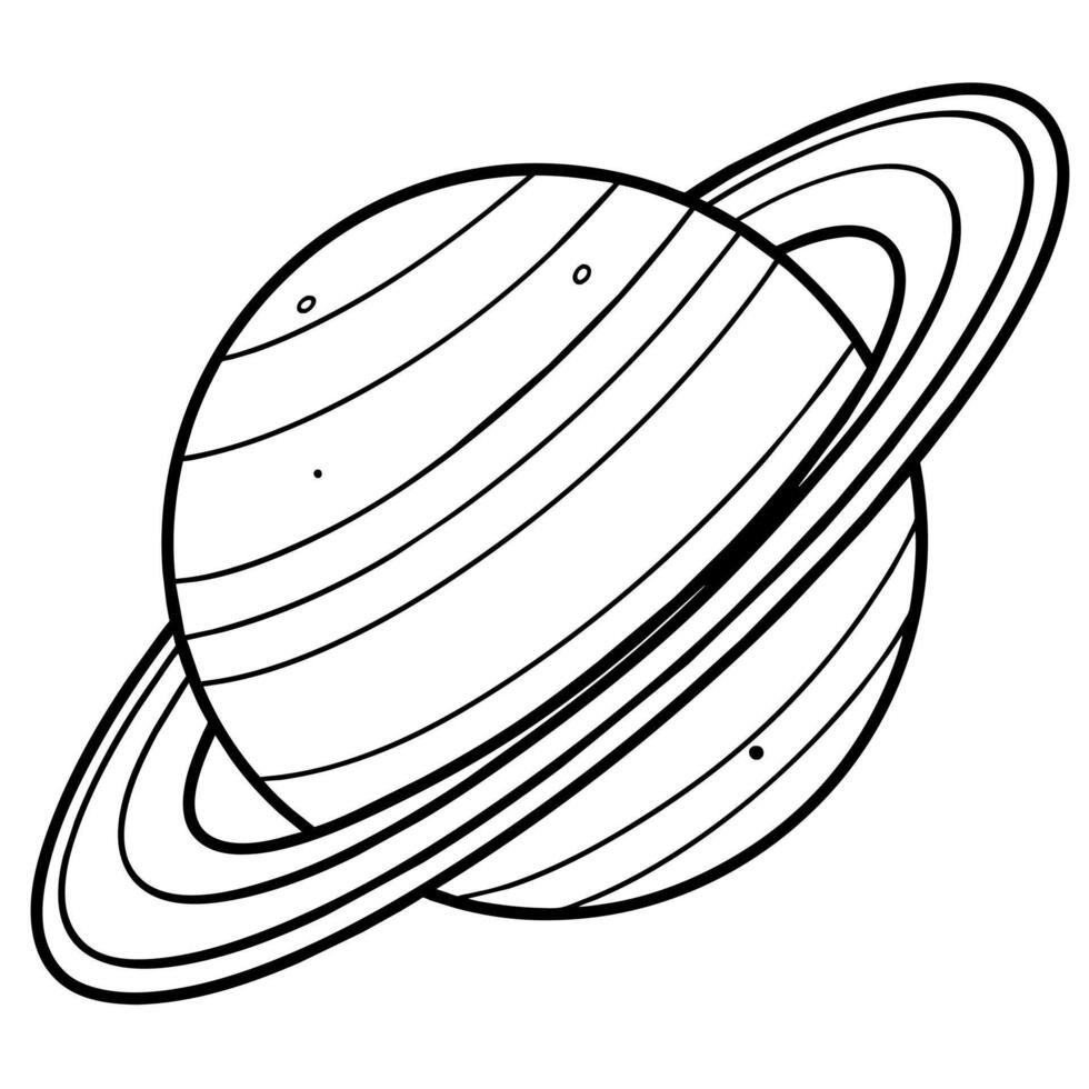 Saturno planeta esboço ilustração digital coloração livro página linha arte desenhando vetor