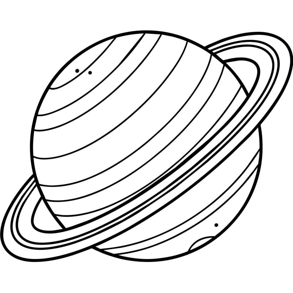 Saturno planeta esboço ilustração digital coloração livro página linha arte desenhando vetor