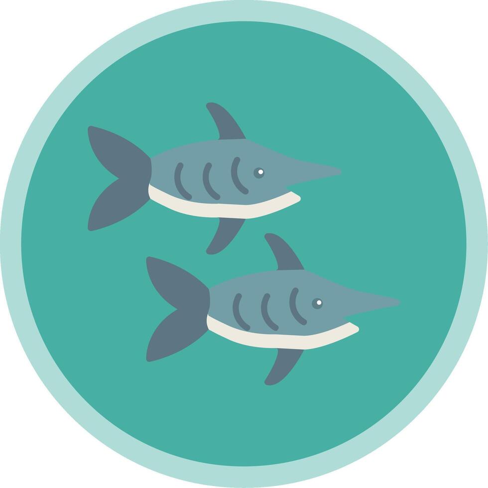 peixe-espada plano multi círculo ícone vetor