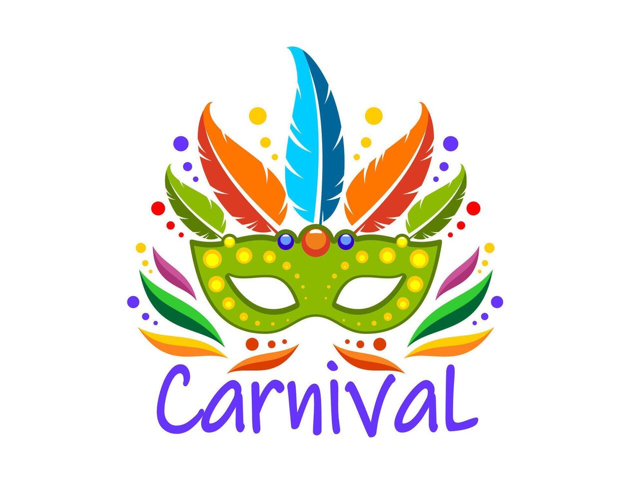 carnaval festa mascarar com penas, entretenimento vetor