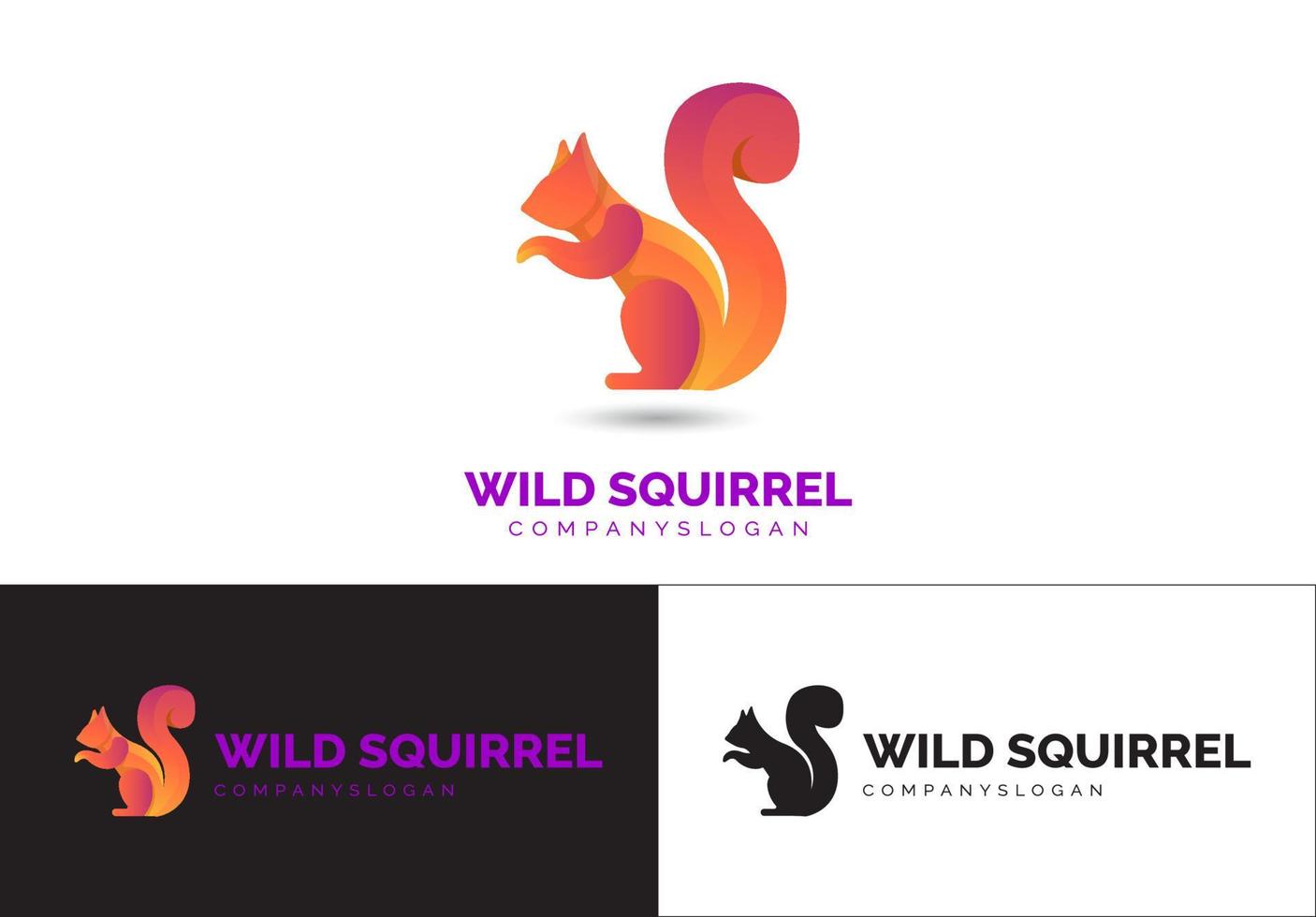 conceito de logotipo gradiente de esquilo selvagem vetor