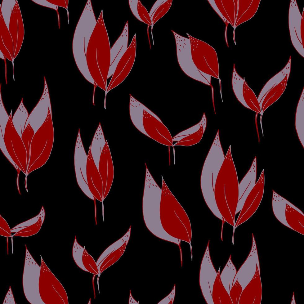 folhas vermelhas de padrão sem emenda de vetor com sombra sobre um fundo bege. para têxteis, tecidos, papel, papel de parede, berçário, artigos de papelaria e fundos