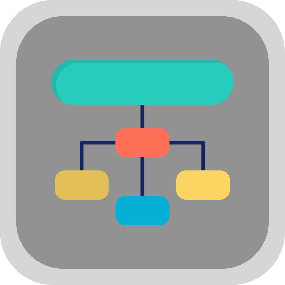 hierárquico estrutura plano volta canto ícone vetor