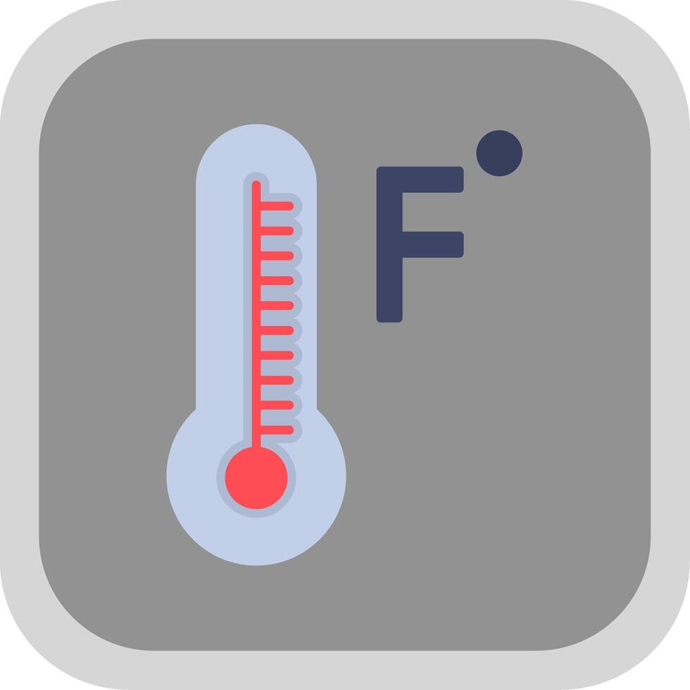 Fahrenheit graus plano volta canto ícone vetor