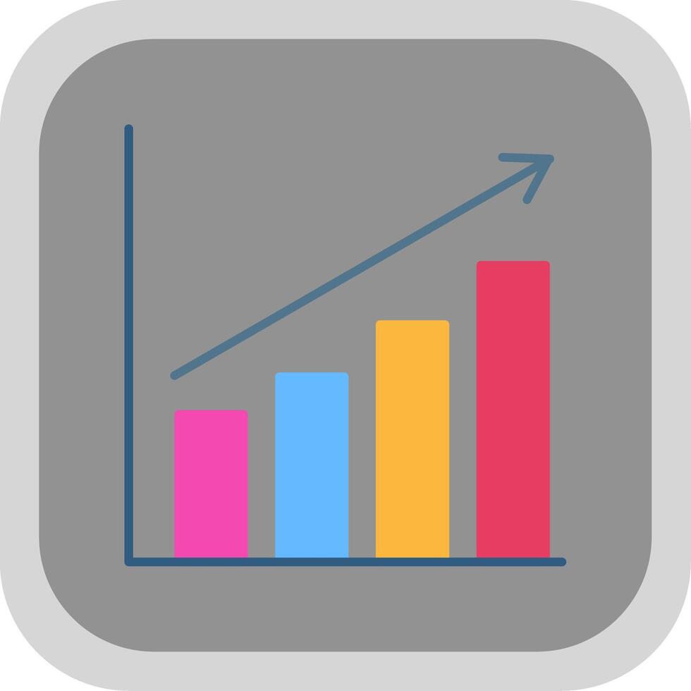 Barra gráfico plano volta canto ícone vetor