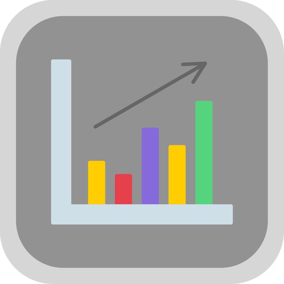 Barra gráfico plano volta canto ícone vetor