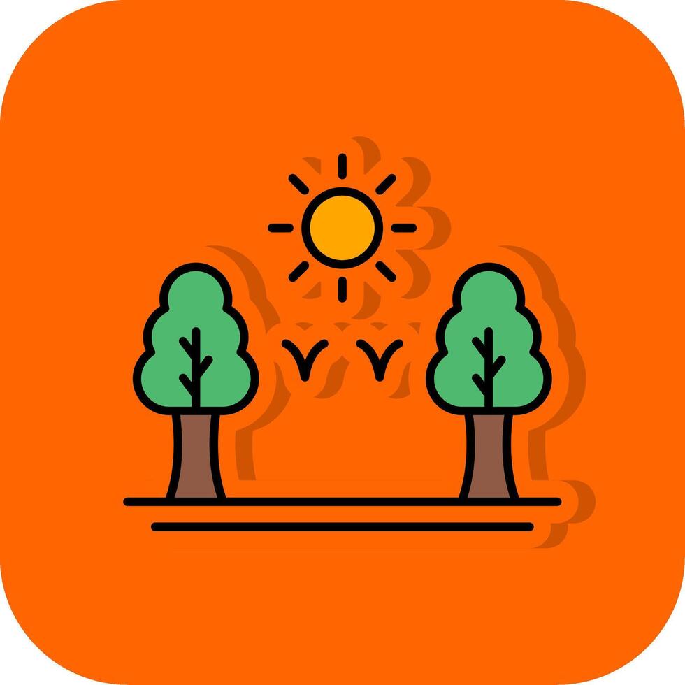 floresta preenchidas laranja fundo ícone vetor