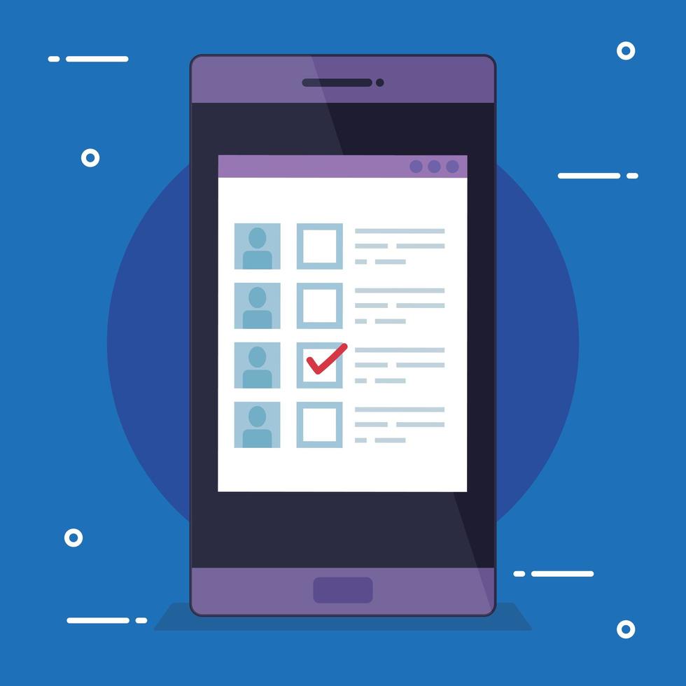 smartphone para votar ícone isolado online vetor
