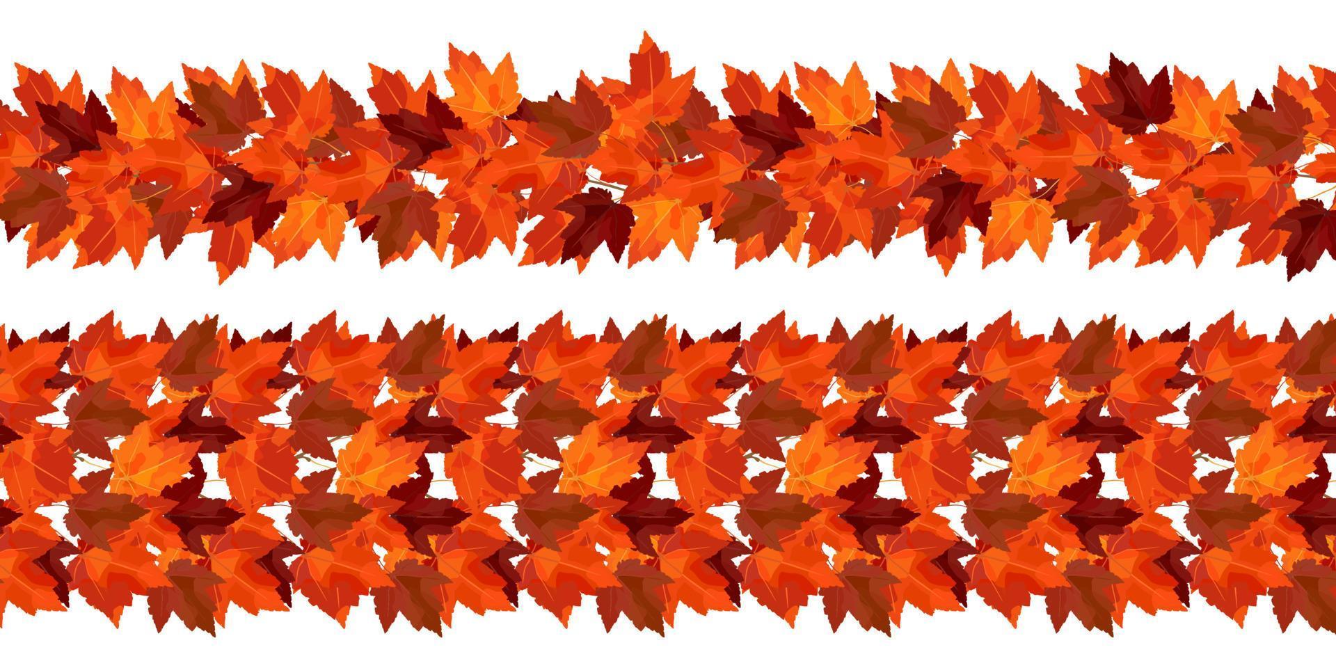 fronteira de ramos de bordo de outono. borda do vetor para designs de outono aconchegantes, cafés, menus, anúncios em banner