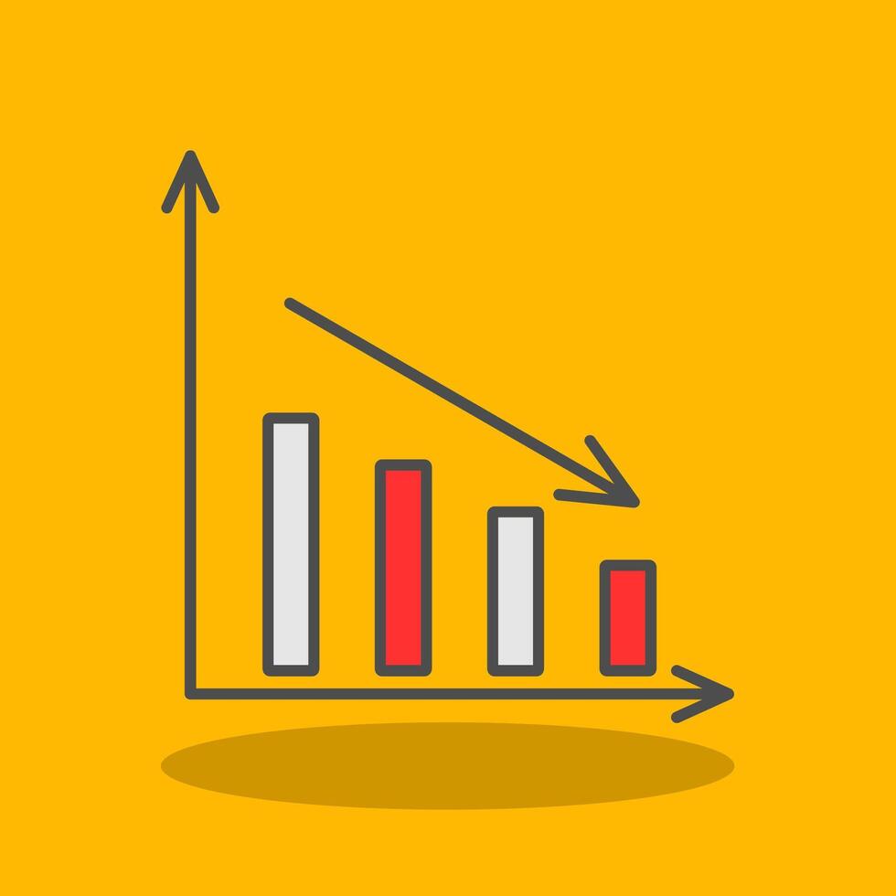 Barra gráfico preenchidas sombra ícone vetor