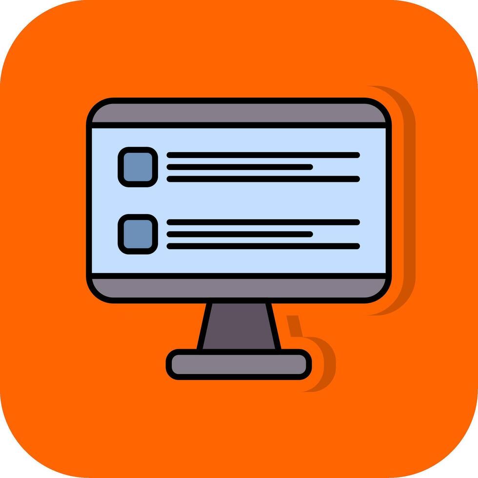computador preenchidas laranja fundo ícone vetor